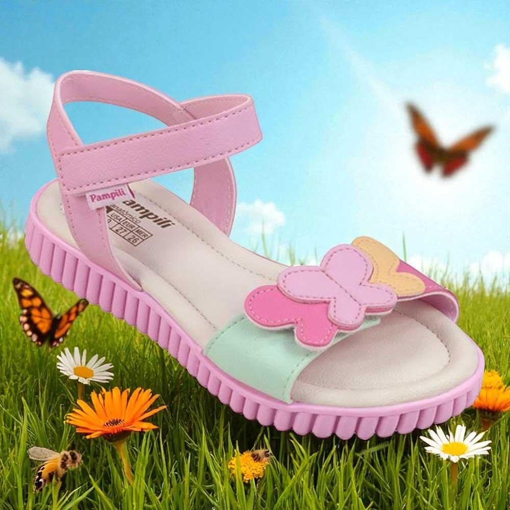 SANDALIA  PAMPILI 123 CANDY FECHO DUPLO COLORIDA BORBOLETA Rosa 8