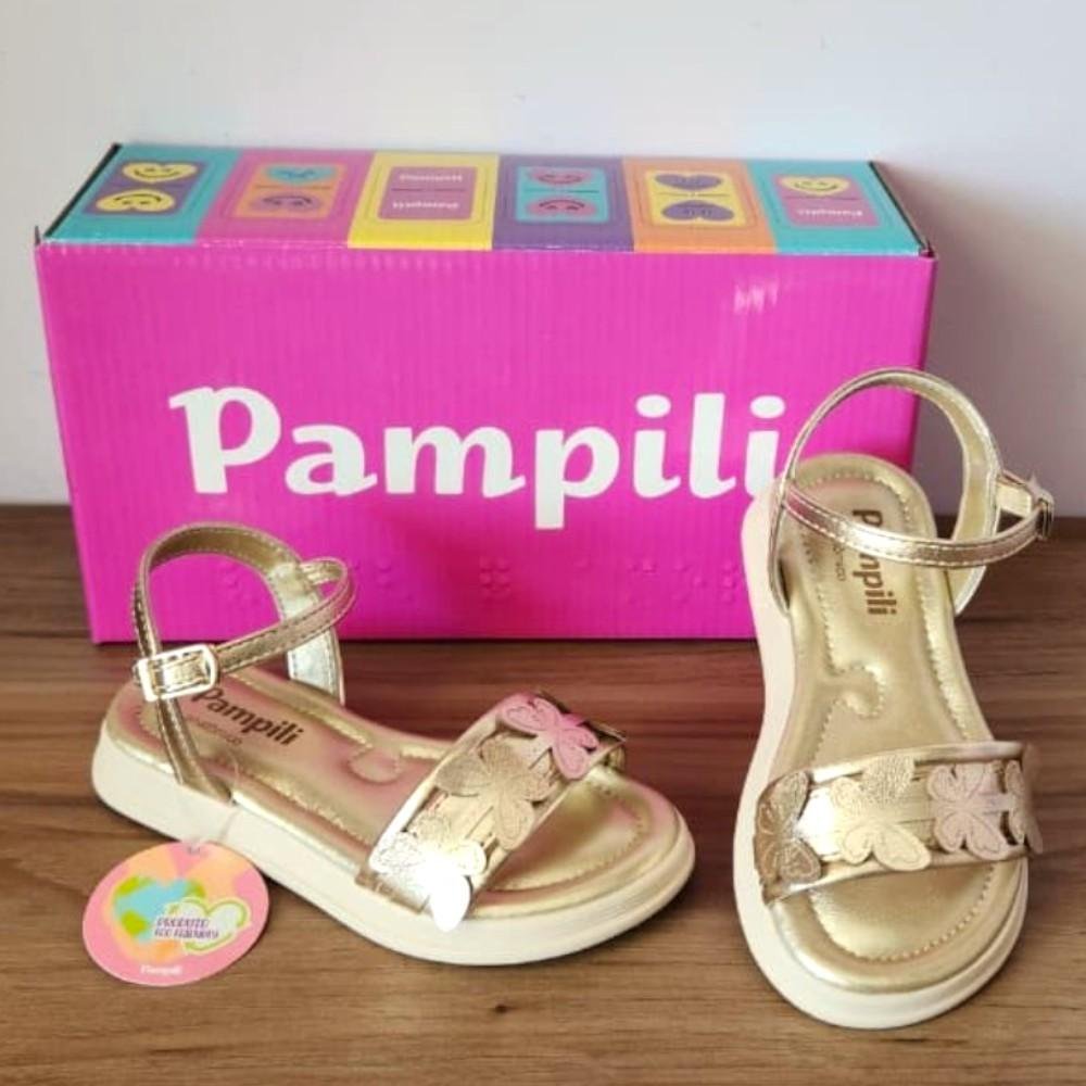 SANDALIA INFANTIL PAMPILI 702 SAND FLOWER DOURADO Dourado 4