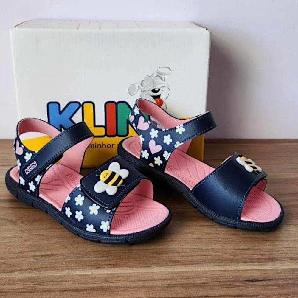 SANDALIA PAPETE TIC TAC 711 MARINHO/ROSA DOCE KLIN Preto/Rosa 3