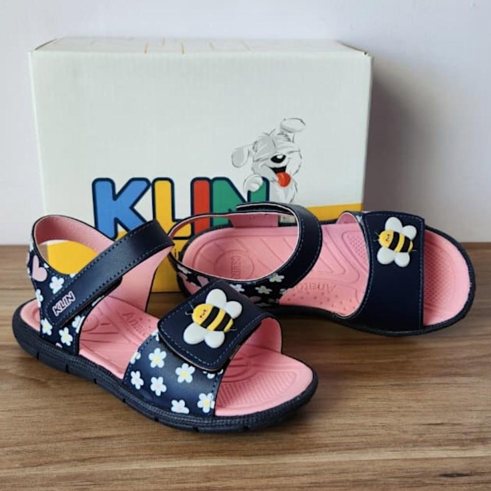 SANDALIA PAPETE TIC TAC 711 MARINHO/ROSA DOCE KLIN Preto/Rosa 4