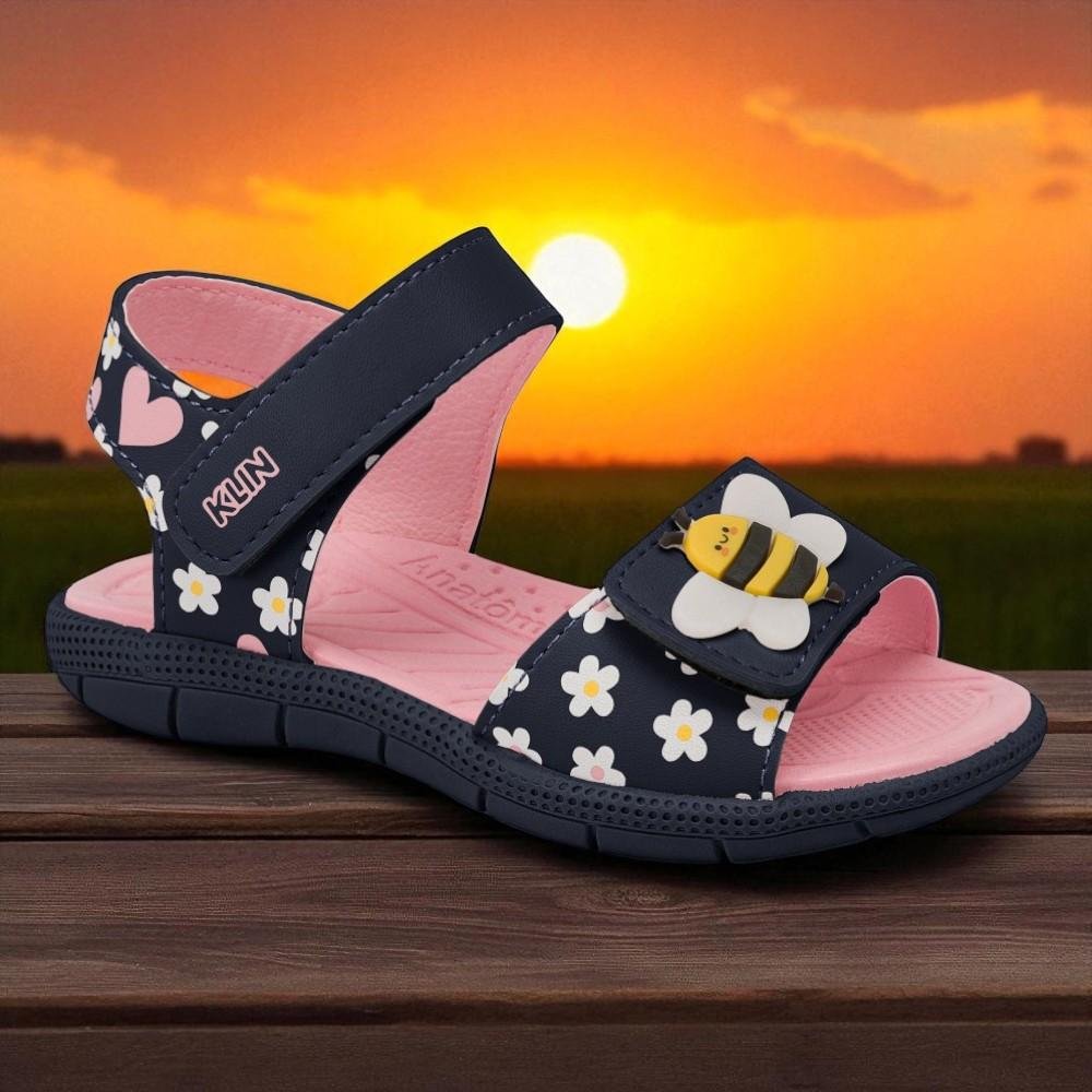 SANDALIA PAPETE TIC TAC 711 MARINHO/ROSA DOCE KLIN Preto/Rosa 5