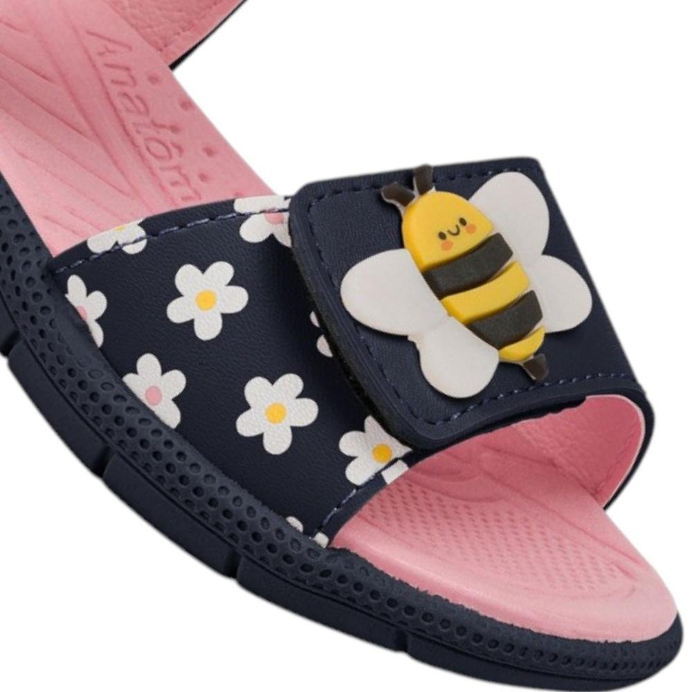 SANDALIA PAPETE TIC TAC 711 MARINHO/ROSA DOCE KLIN Preto/Rosa 6