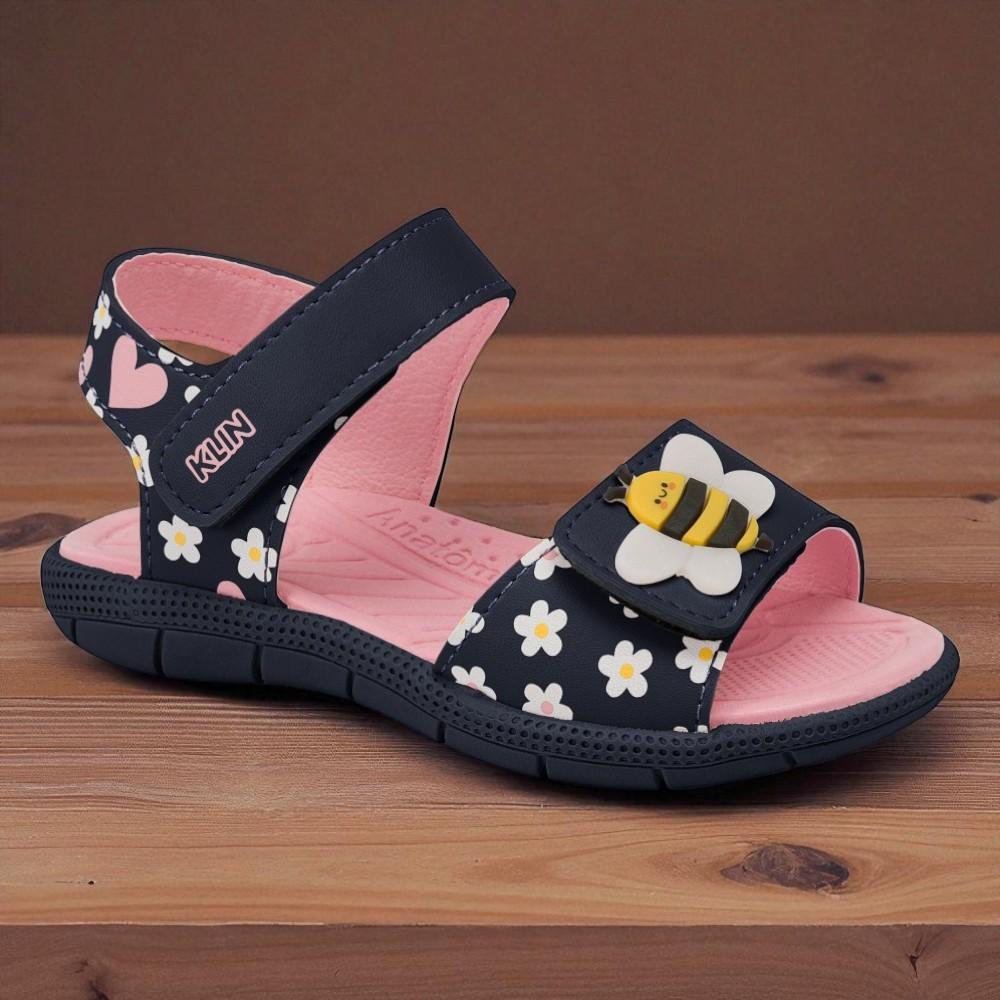SANDALIA PAPETE TIC TAC 711 MARINHO/ROSA DOCE KLIN Preto/Rosa 7