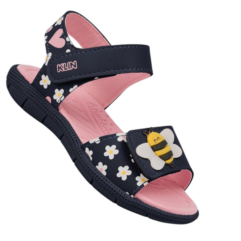 SANDALIA PAPETE TIC TAC 711 MARINHO/ROSA DOCE KLIN Preto/Rosa 8