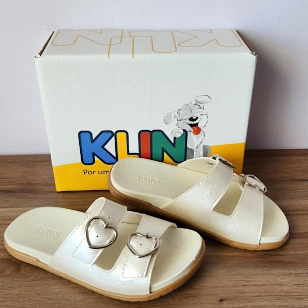 CHINELO INFANTIL MENINA WEEKEND 371 OFF WHITE FIVELA KLIN Branco 2