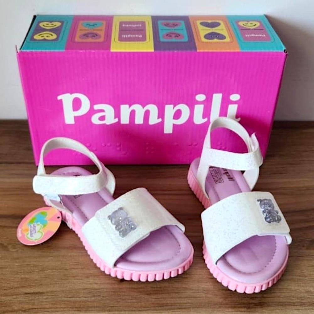 SANDALIA INFANTIL PAMPILI 123 CANDY BRANCO/LILAS URSINHA Branco/Roxo 2