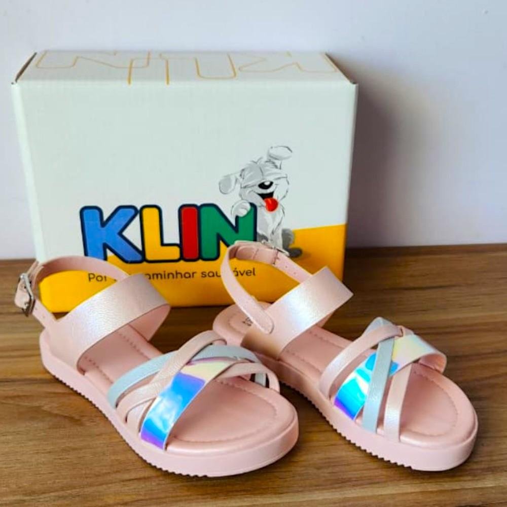 SANDALIA LOLINHA ROSA CLARO METALIZADO/HOLOGRAFICO KLIN Rosa 2