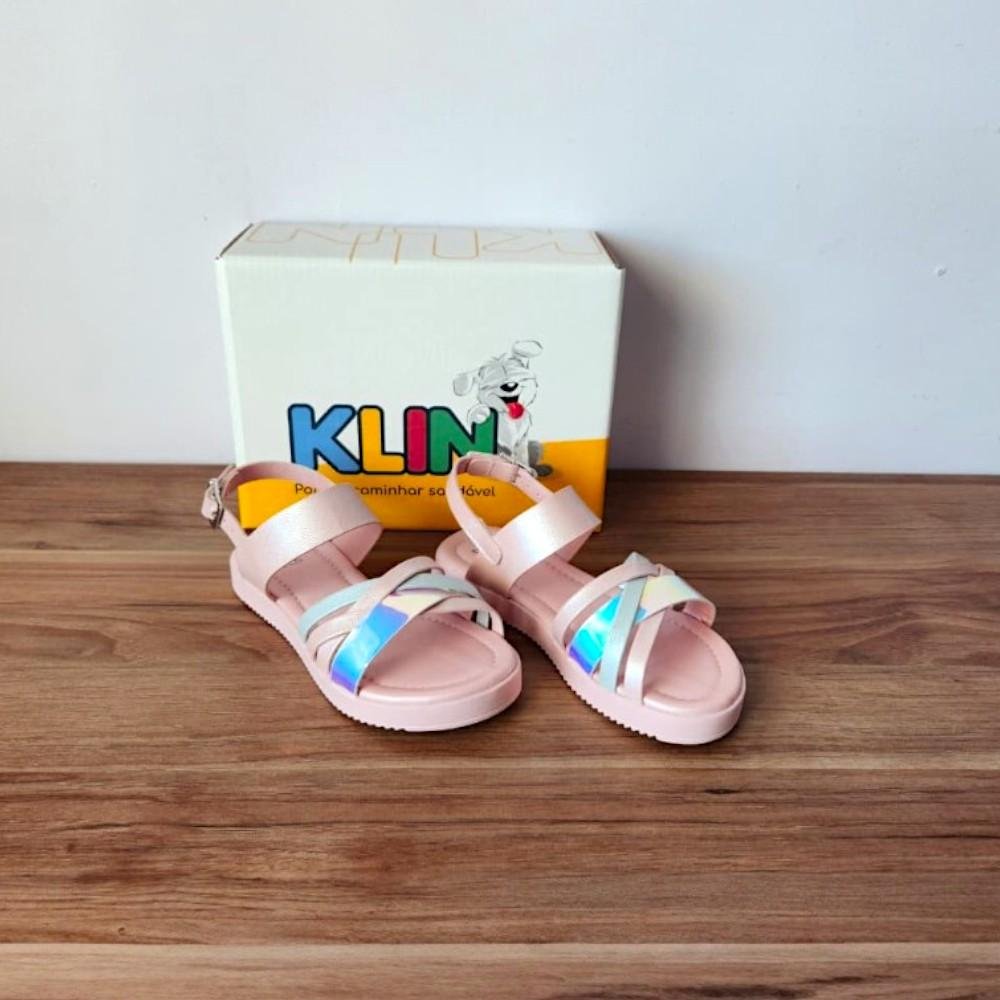 SANDALIA LOLINHA ROSA CLARO METALIZADO/HOLOGRAFICO KLIN Rosa 6