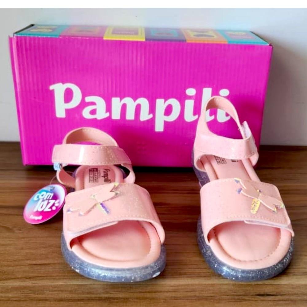 Sandália LED Infantil Pampili 697 Lulli Rosa Glace Rosa 3