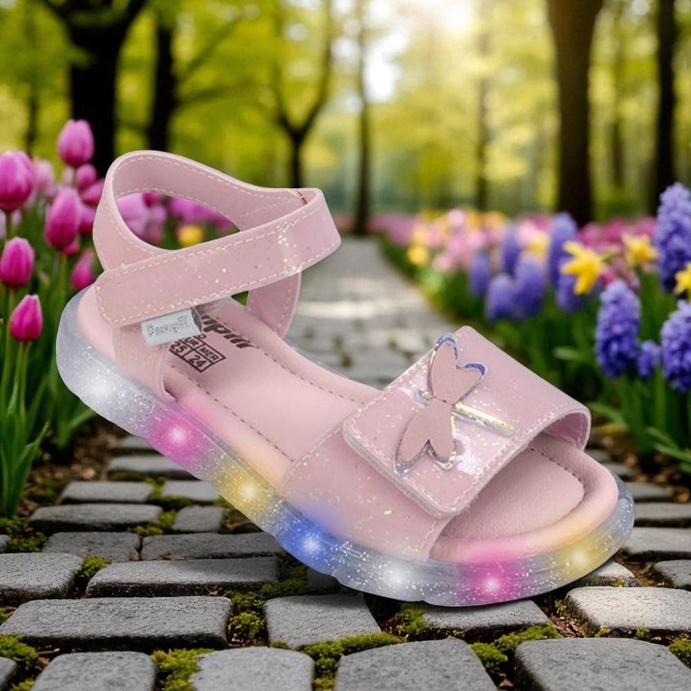 Sandália LED Infantil Pampili 697 Lulli Rosa Glace Rosa 4