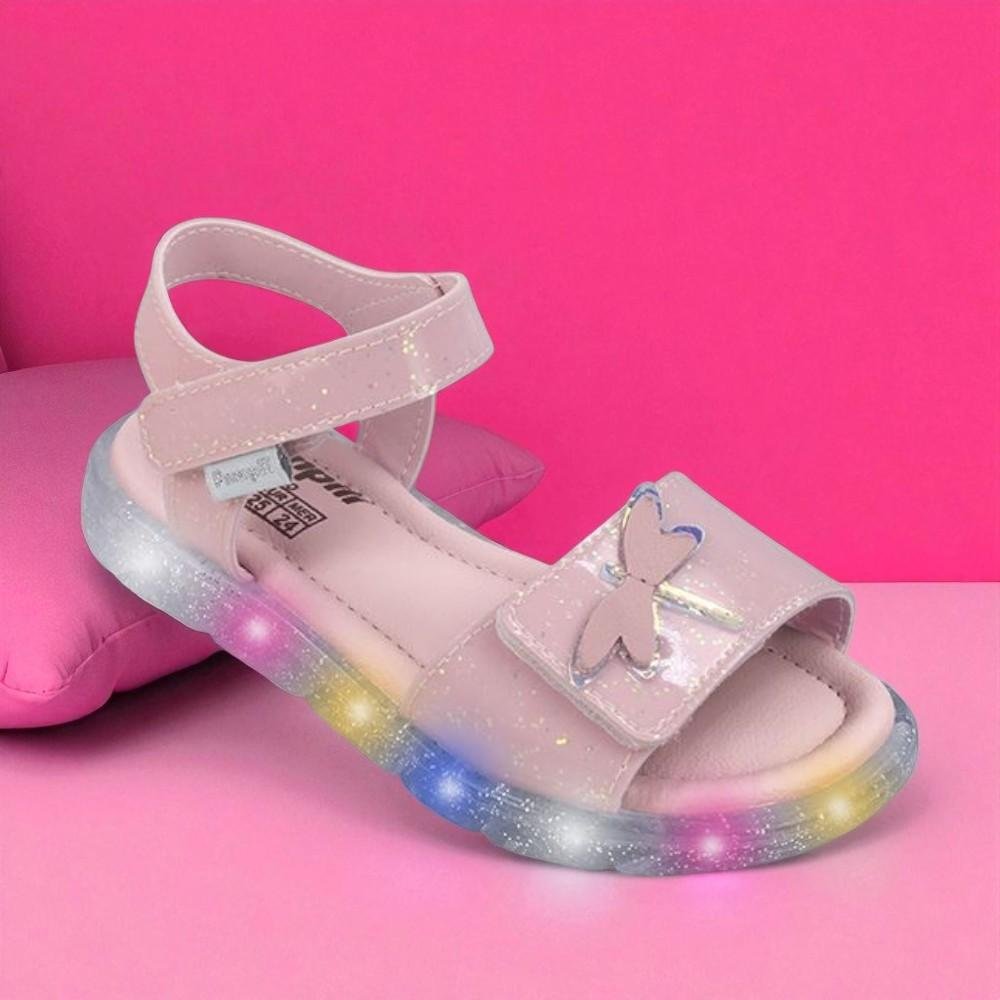 Sandália LED Infantil Pampili 697 Lulli Rosa Glace Rosa 5