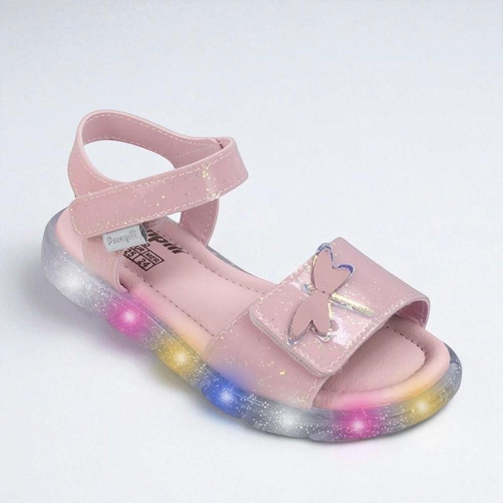 Sandália LED Infantil Pampili 697 Lulli Rosa Glace Rosa 6