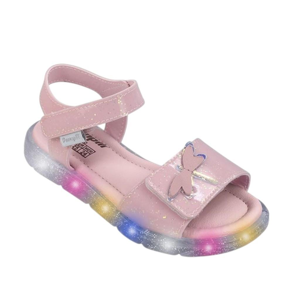 Sandália LED Infantil Pampili 697 Lulli Rosa Glace Rosa 8