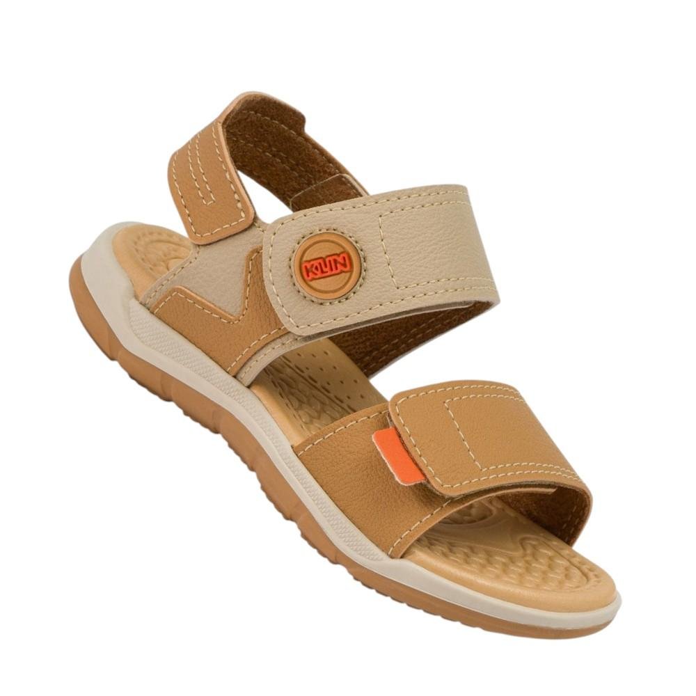 Sandália Papete Klin Line Play Capuccino/Palha Marrom 6
