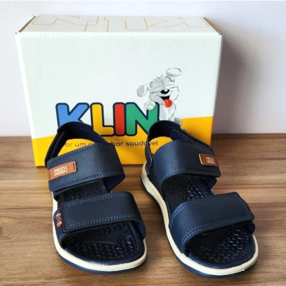 SANDÁLIA PAPETE KLIN LINE PLAY MARINHO/CARAMELO Azul/Marrom 4