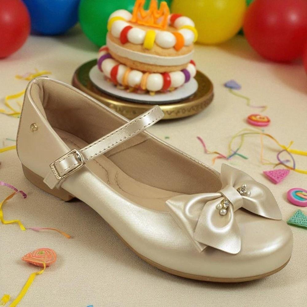 SAPATILHA INFANTIL PAMPILI ANGEL FIVELA COM LAÇO STRASS NUDE Bege 3