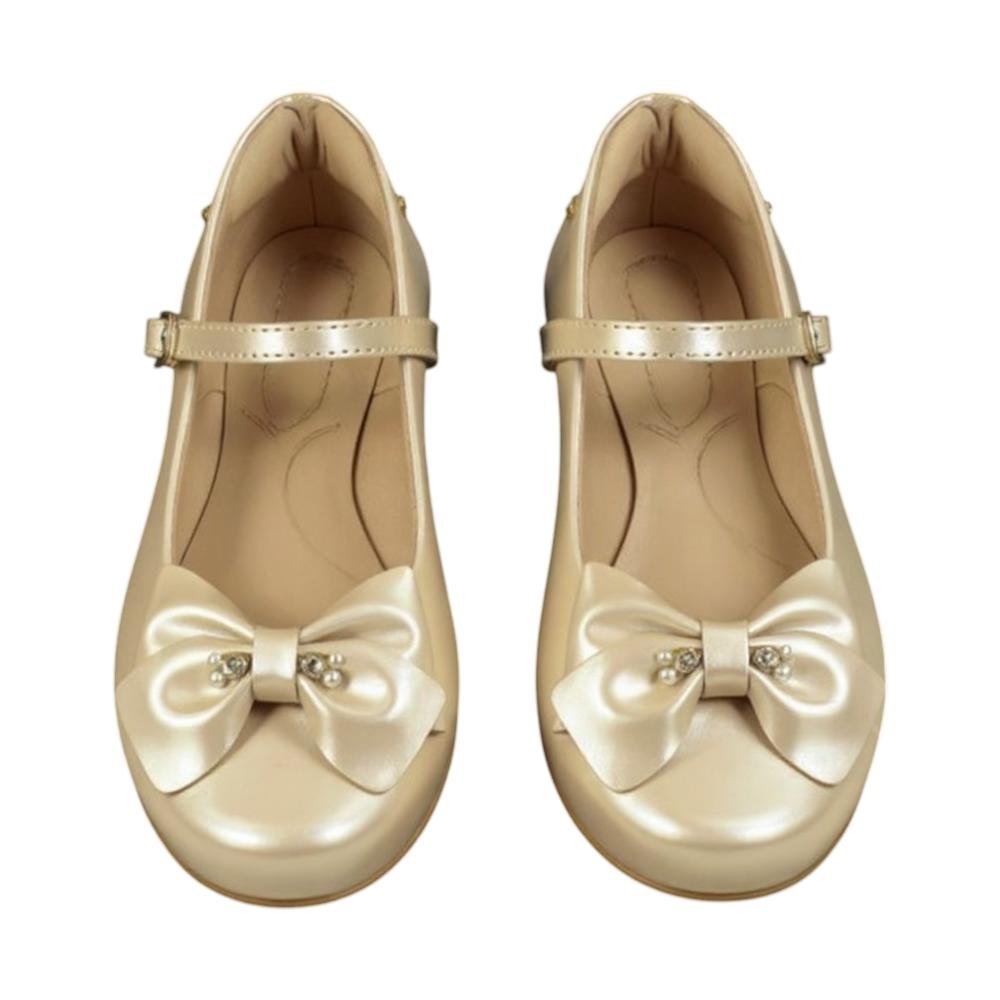 SAPATILHA INFANTIL PAMPILI ANGEL FIVELA COM LAÇO STRASS NUDE Bege 4