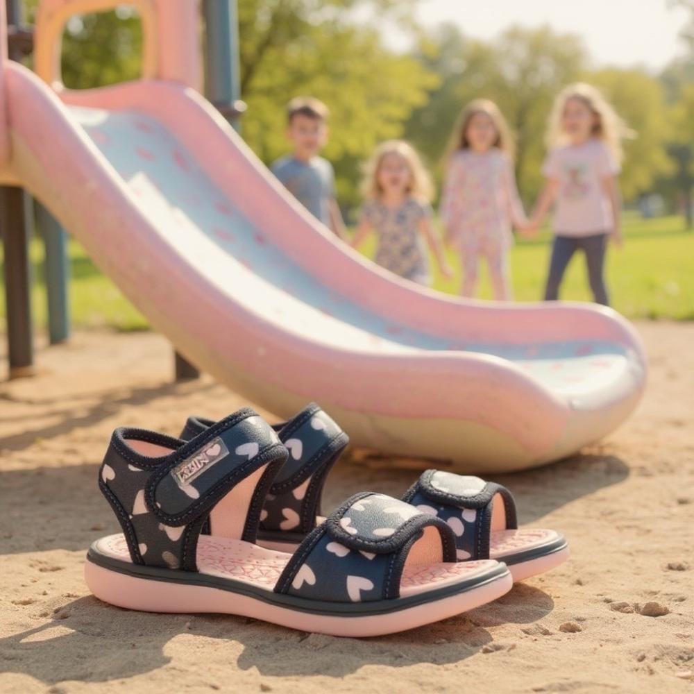 SANDALIA PAPETE JUJUBA CORAÇÃO MARINHO/ROSA CLARO KLIN Azul/Rosa 5