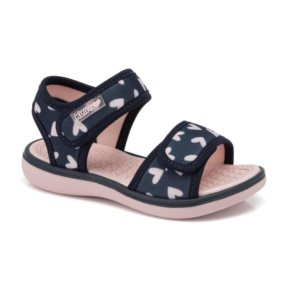 SANDALIA PAPETE JUJUBA CORAÇÃO MARINHO/ROSA CLARO KLIN Azul/Rosa 6