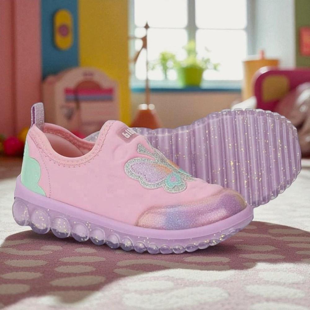 TÊNIS INFANTIL BIBI ROLLER 2.0 BORBOLETA ROSA DOCE GLITTER Rosa 3