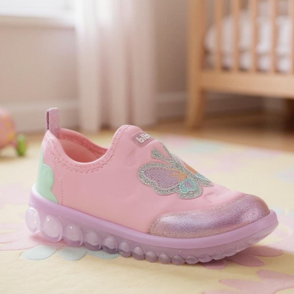 TÊNIS INFANTIL BIBI ROLLER 2.0 BORBOLETA ROSA DOCE GLITTER Rosa 4