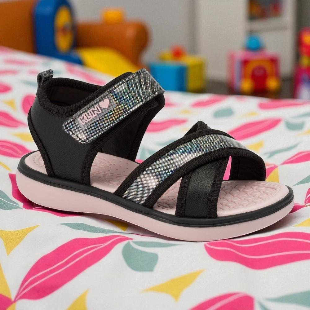 SANDALIA PAPETE JUJUBA PRETO ROSA KLIN Preto/Rosa 3