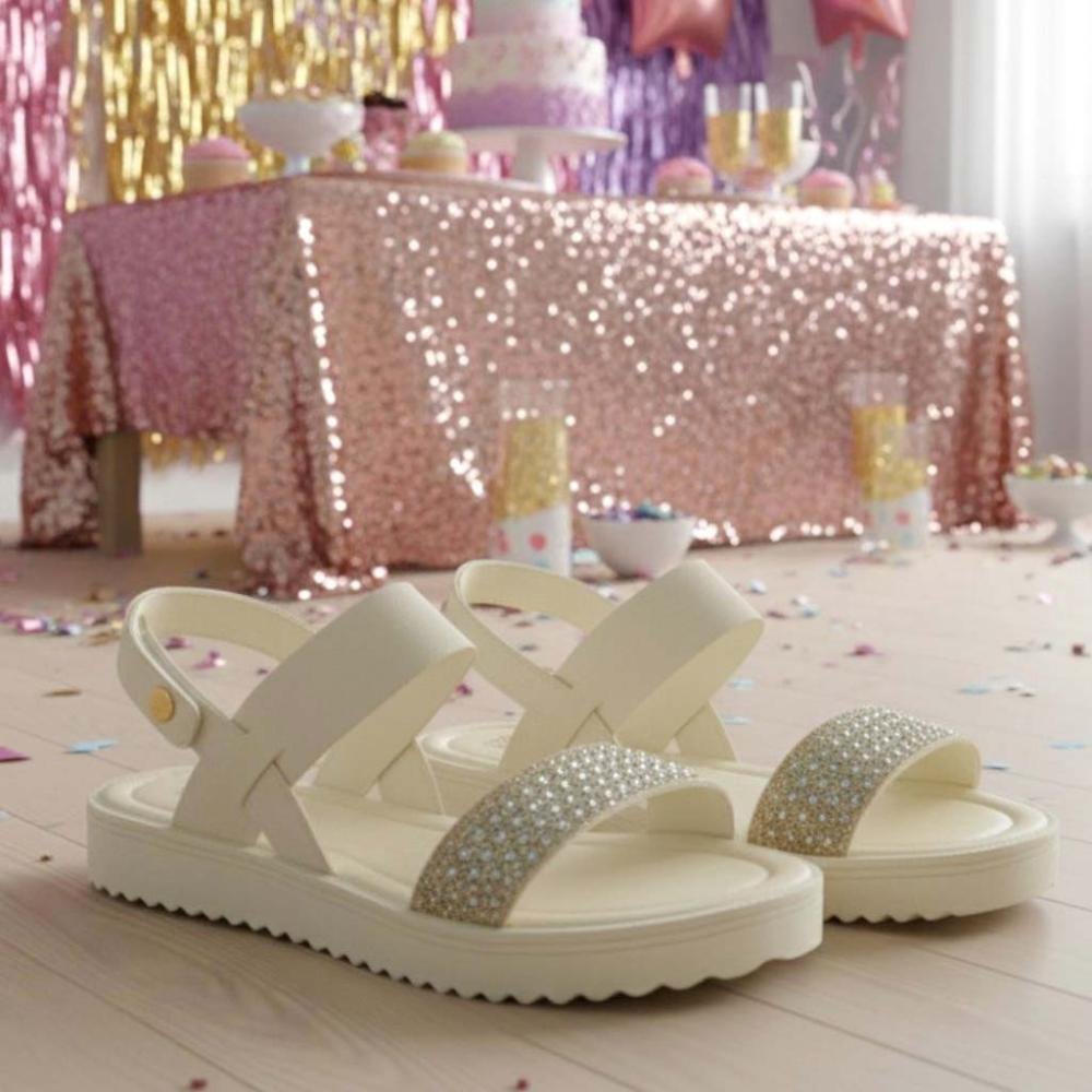 SANDALIA PAPETE LOLA OFF WHITE PEROLIZADO/OFF WHITE KLIN Branco 4