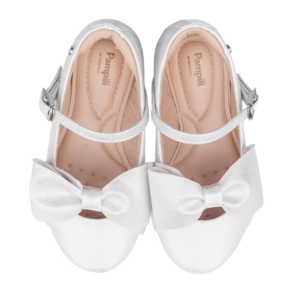 SAPATILHA PAMPILI ANGEL FIVELA COM LAÇO BONECA PRATA Prata 6
