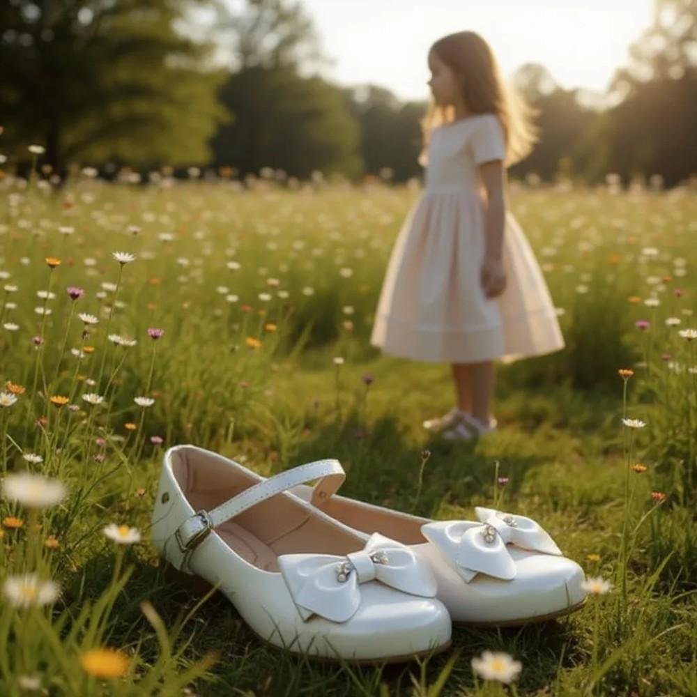 SAPATILHA INFANTIL PAMPILI ANGEL FIVELA COM LAÇO STRASS BR Branco 5