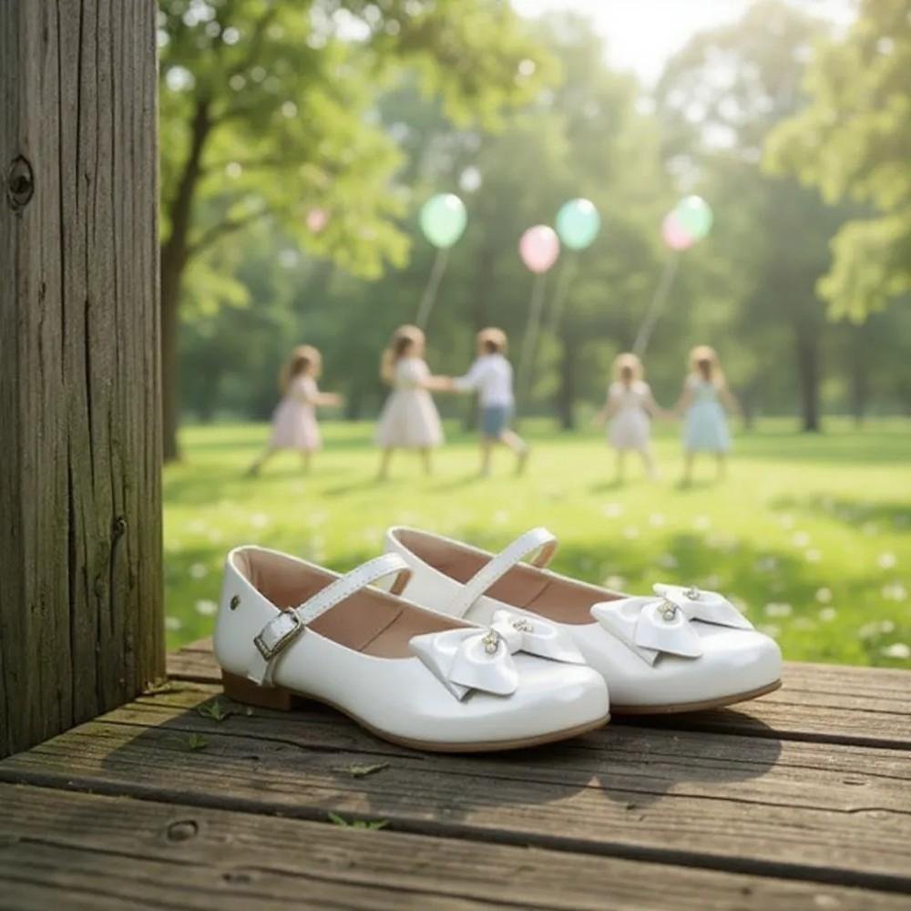 SAPATILHA INFANTIL PAMPILI ANGEL FIVELA COM LAÇO STRASS BR Branco 4