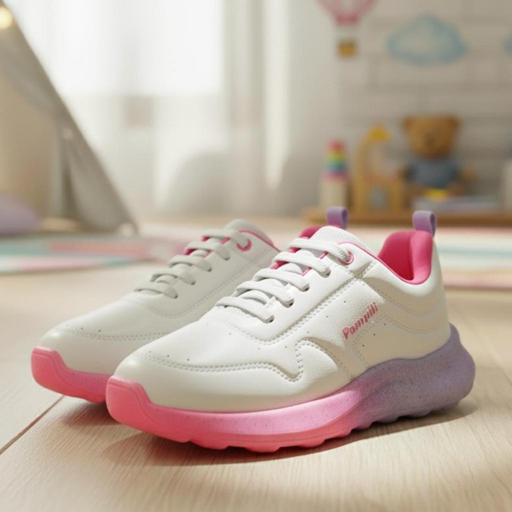 TÊNIS INFANTIL MENINA PAMPILI BUBLE FLÚOR DEGRADÊ BRANCO Branco 3