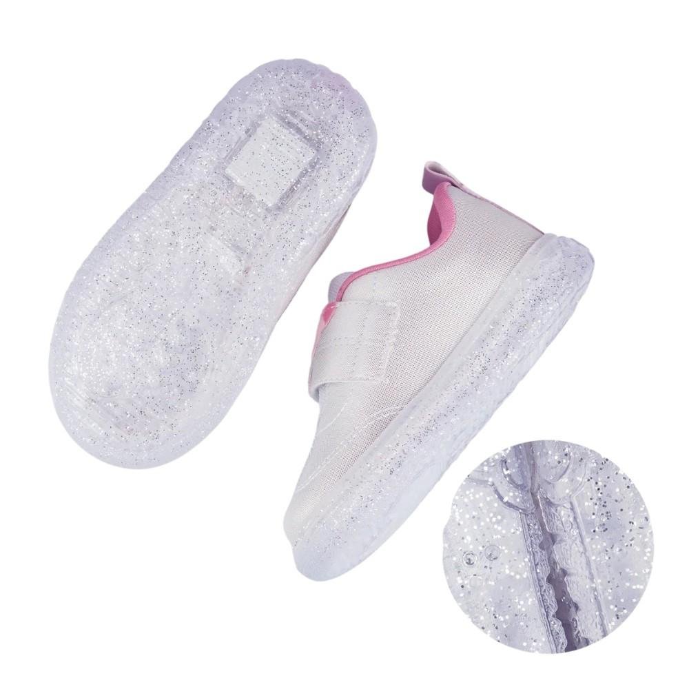 TÊNIS LED INFANTIL MENINA PAMPILI SNEAKER LUZ FLORES BRANCO Branco 8