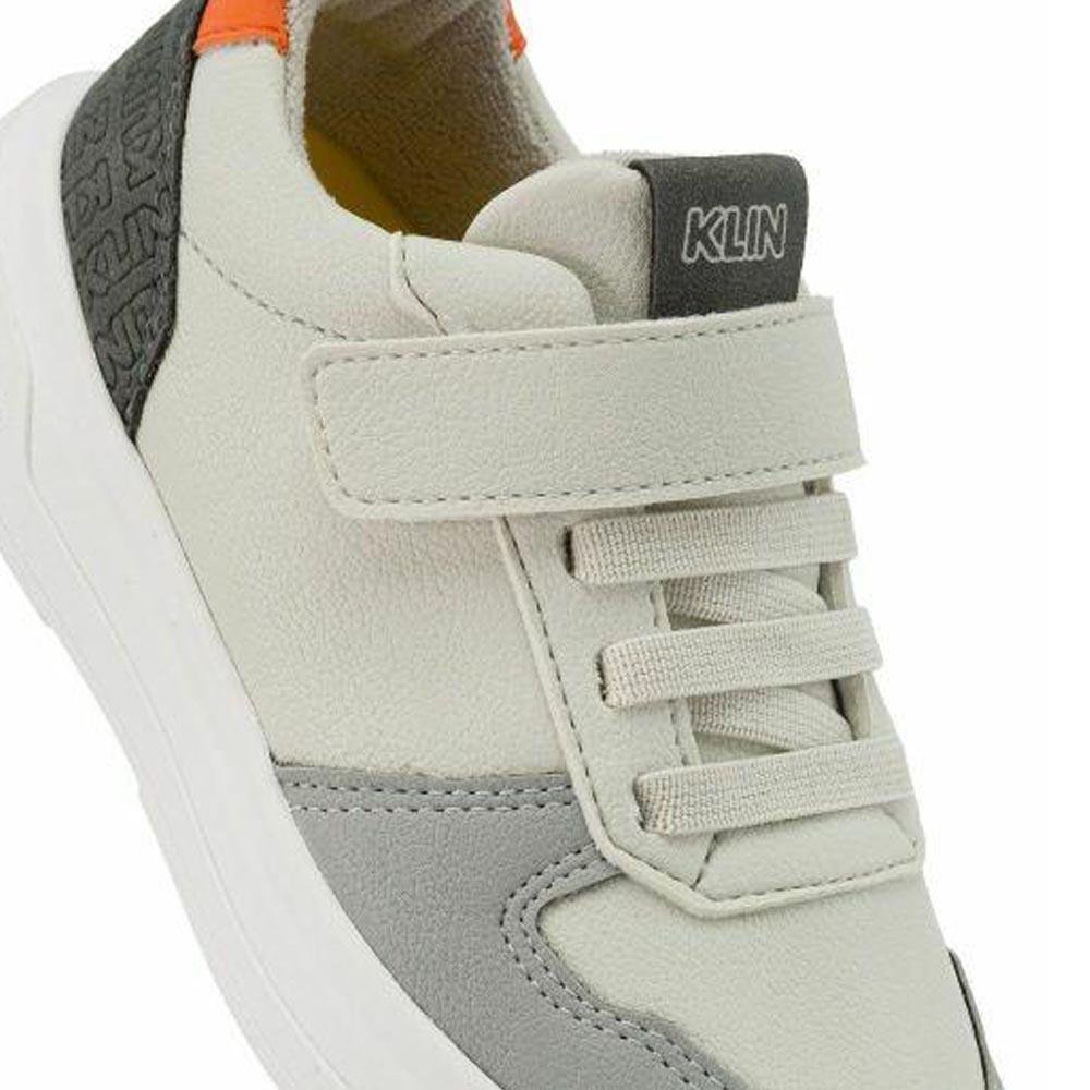 Tênis Infantil Klin Capri Mini Gelo/Grafite/Laranja Off White 4