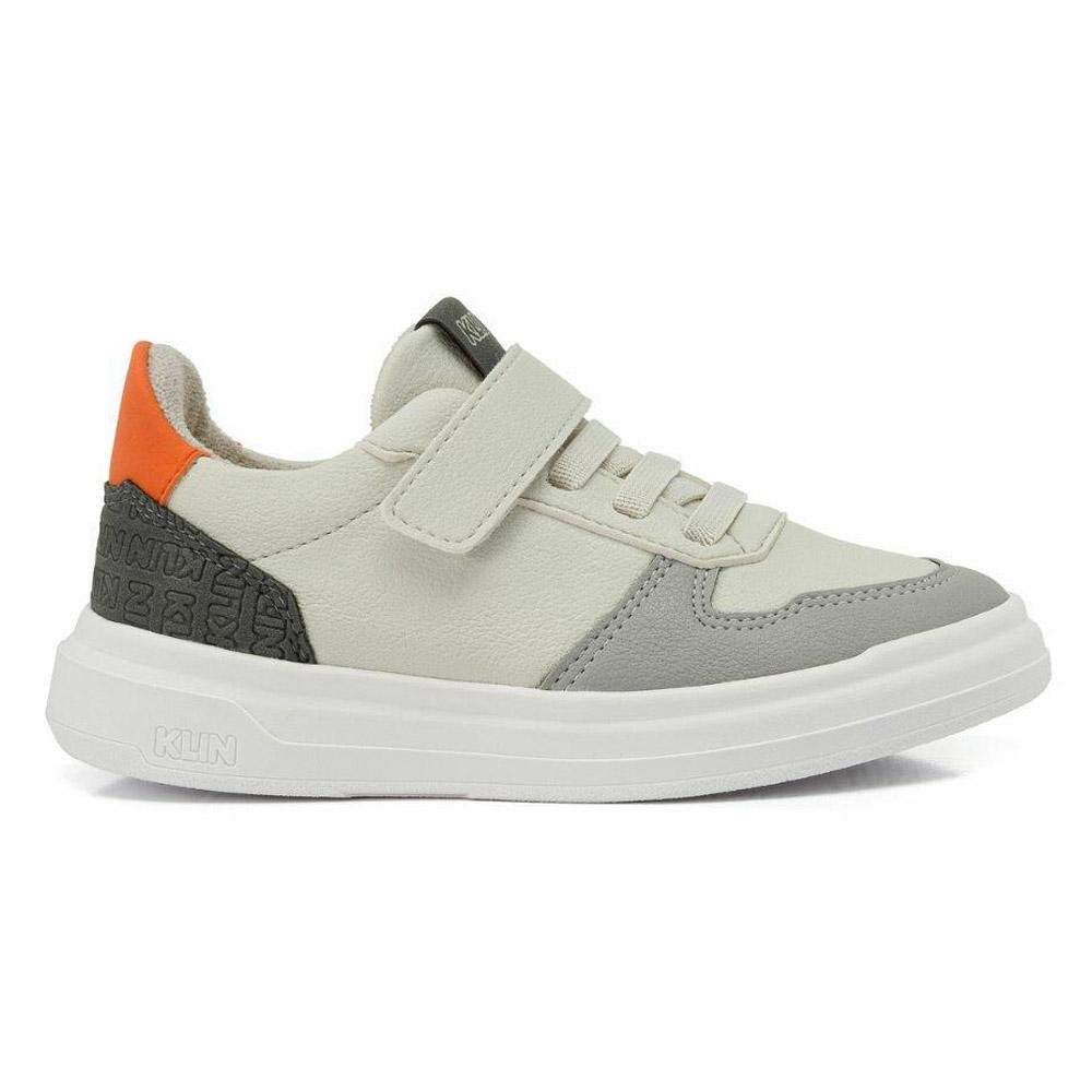 Tênis Infantil Klin Capri Mini Gelo/Grafite/Laranja Off White 5