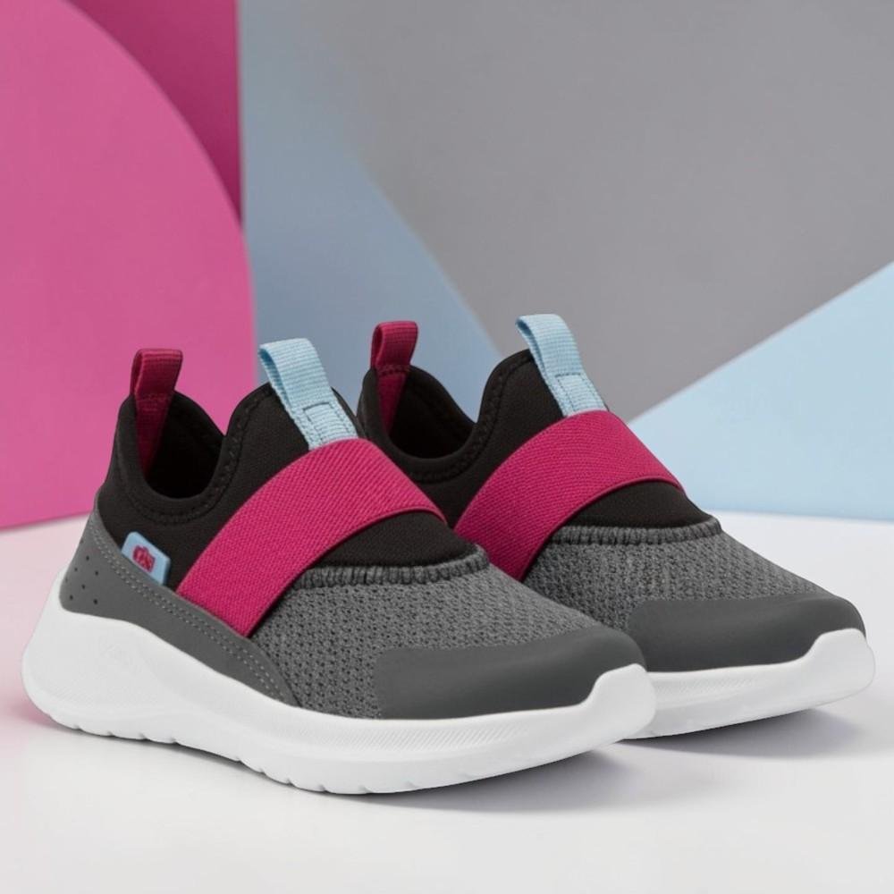 Tênis Infantil Freedom Mini 440 Preto/Pink/Azul Cinza 2