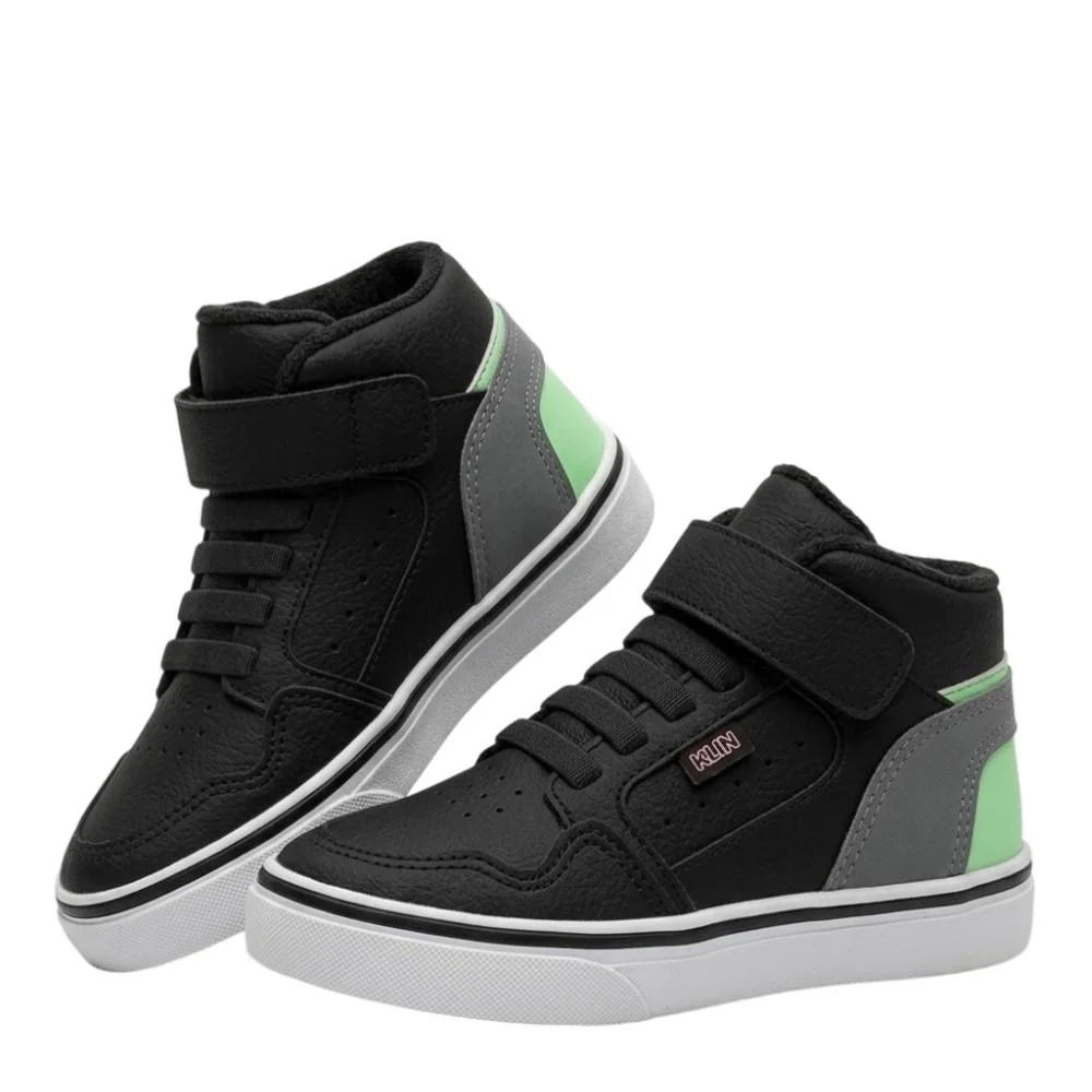 Tênis Infantil Klin Freestyle Mini Preto/Grafite/Verde Preto 2