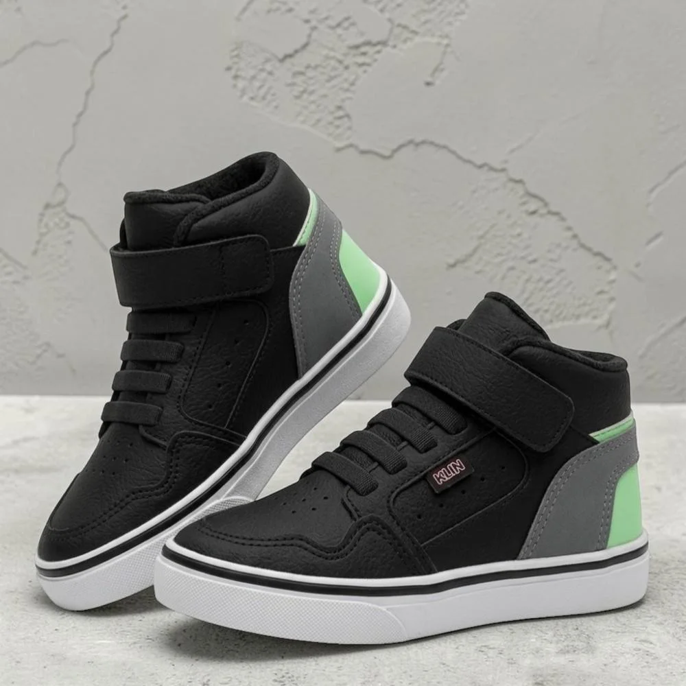 Tênis Infantil Klin Freestyle Mini Preto/Grafite/Verde Preto 3