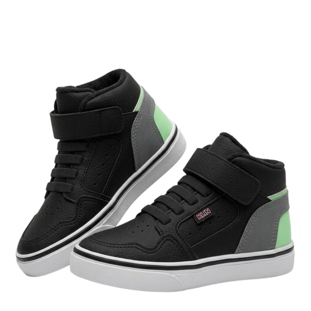 Tênis Infantil Klin Freestyle Mini Preto/Grafite/Verde Preto 2