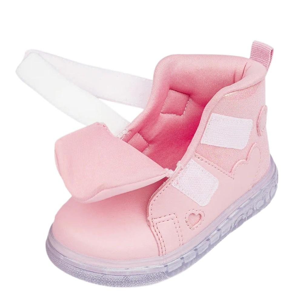 TÊNIS DE LED INFANTIL PAMPILI SNEAKER LUZ GLITTER ROSA GLACE Rosa 6
