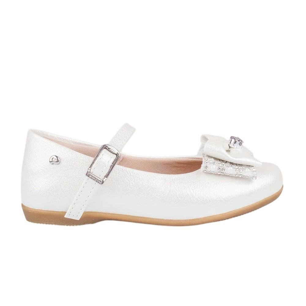 SAPATILHA INFANTIL PAMPILI BAILARINA STRASS PEROLADO BRANCO