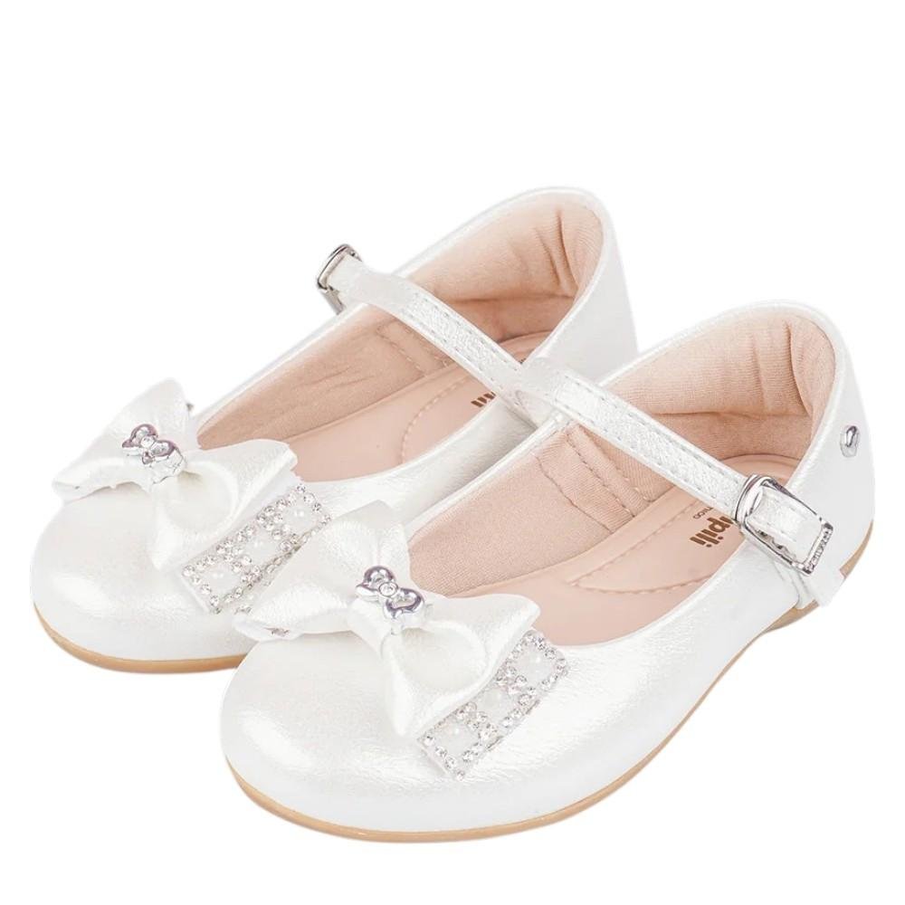 SAPATILHA INFANTIL PAMPILI BAILARINA STRASS PEROLADO BRANCO Branco 2