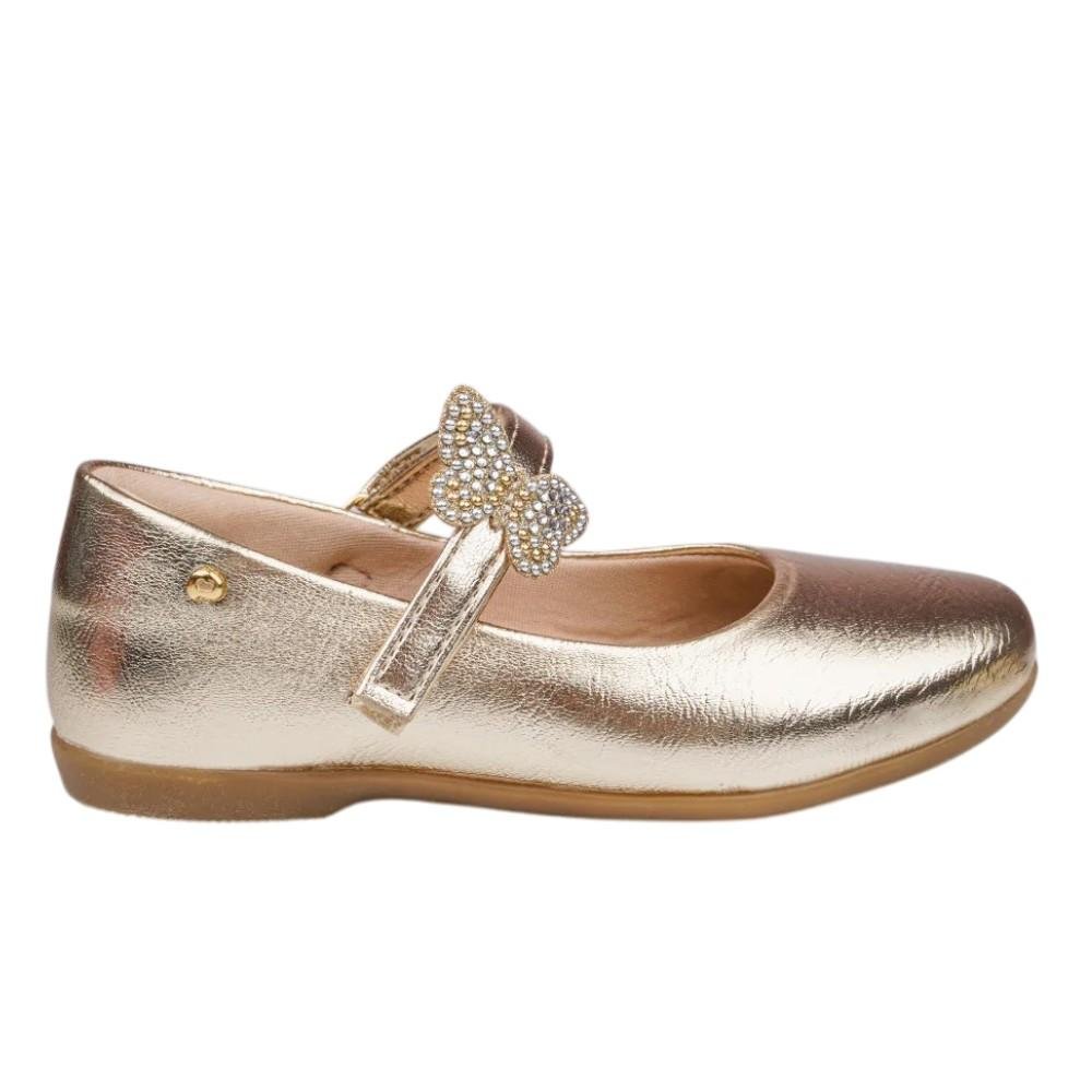 SAPATILHA INFANTIL PAMPILI BAILARINA BORBOLETA BRILHANTE Dourado 1