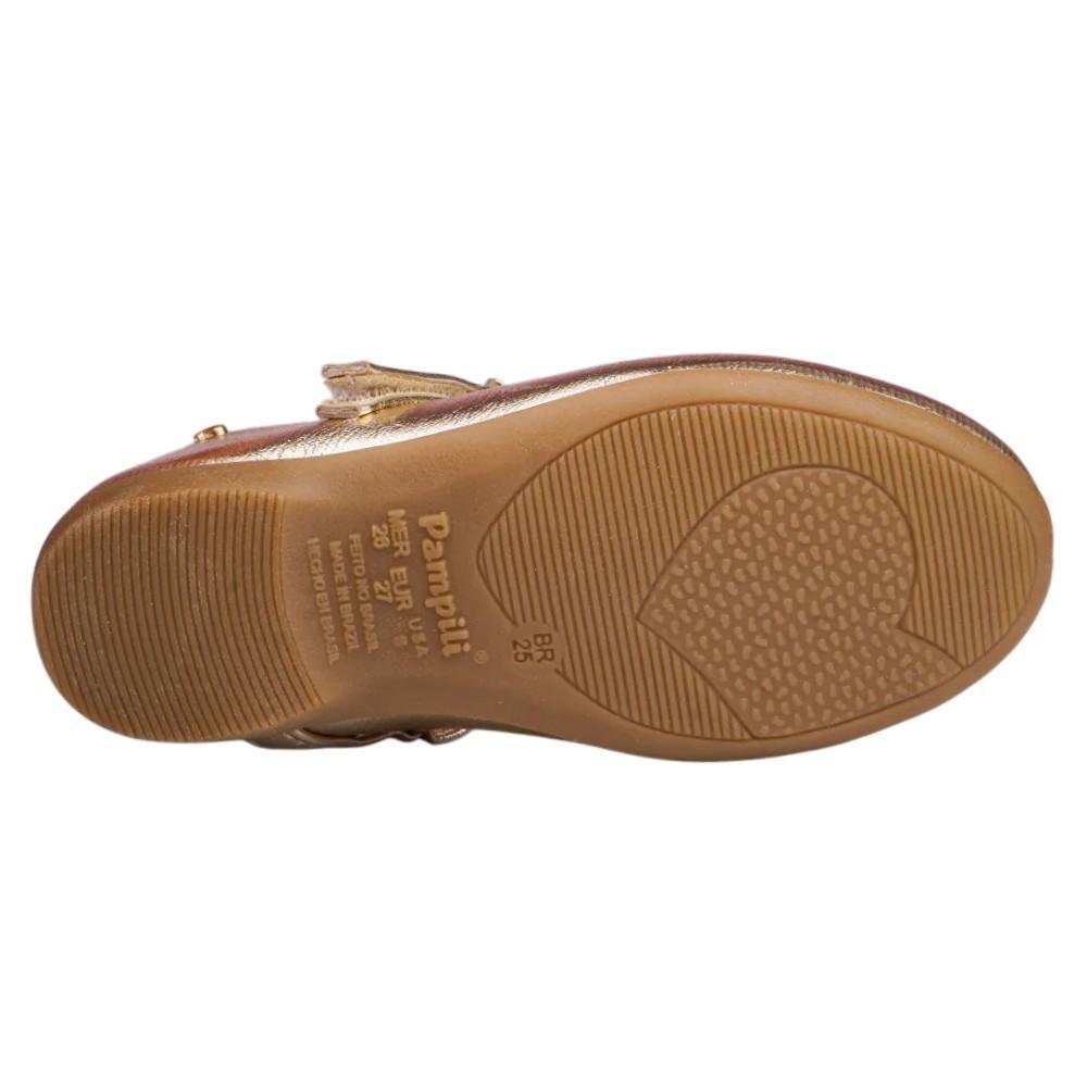 SAPATILHA INFANTIL PAMPILI BAILARINA BORBOLETA BRILHANTE Dourado 7