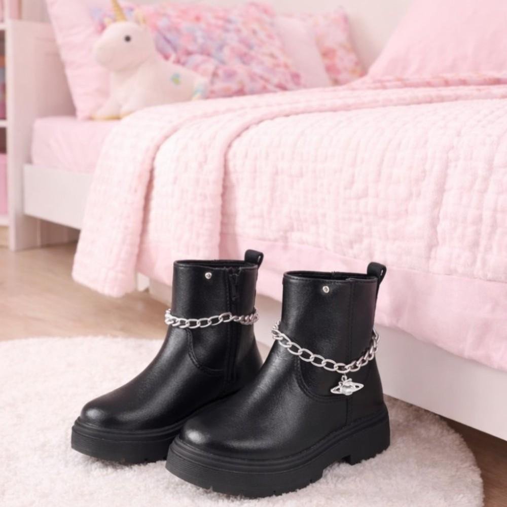 BOTA COTURNO INFANTIL PAMPILI DUDA CORRENTE PRETA Preto 5