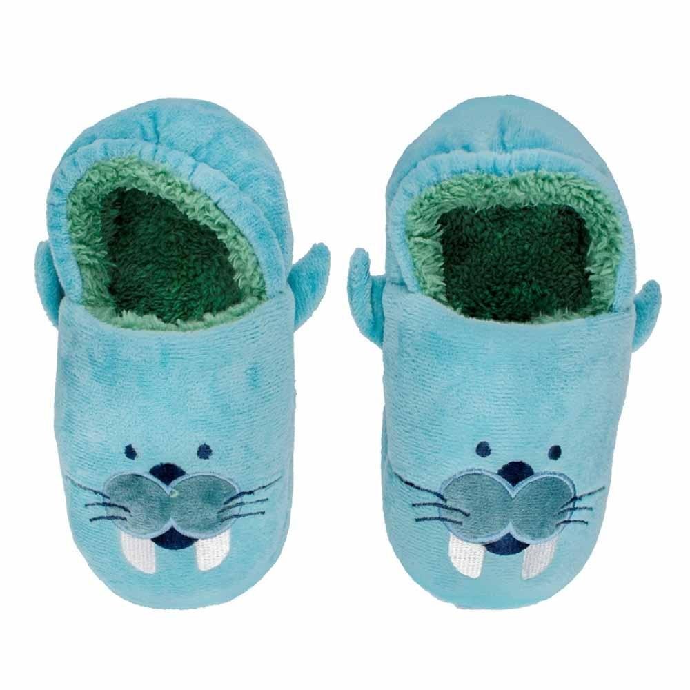 Pantufa Infantil Menino Play Leão Marinho Pimpolho Azul 2