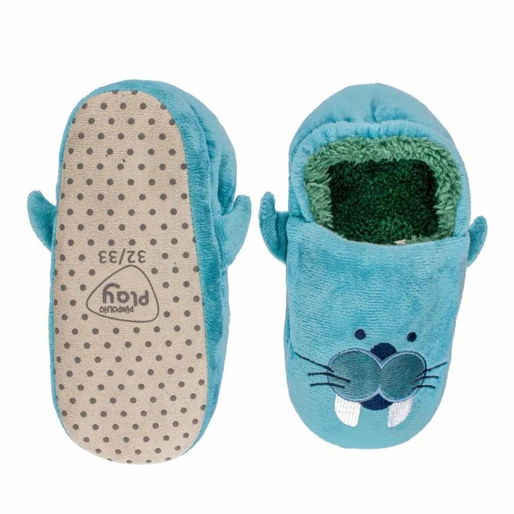 Pantufa Infantil Menino Play Leão Marinho Pimpolho Azul 3