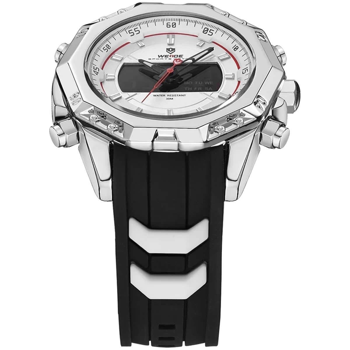 Relógio Masculino Weide AnaDigi WH-6406 - Prata, Preto e Branco Prata/Preto 3