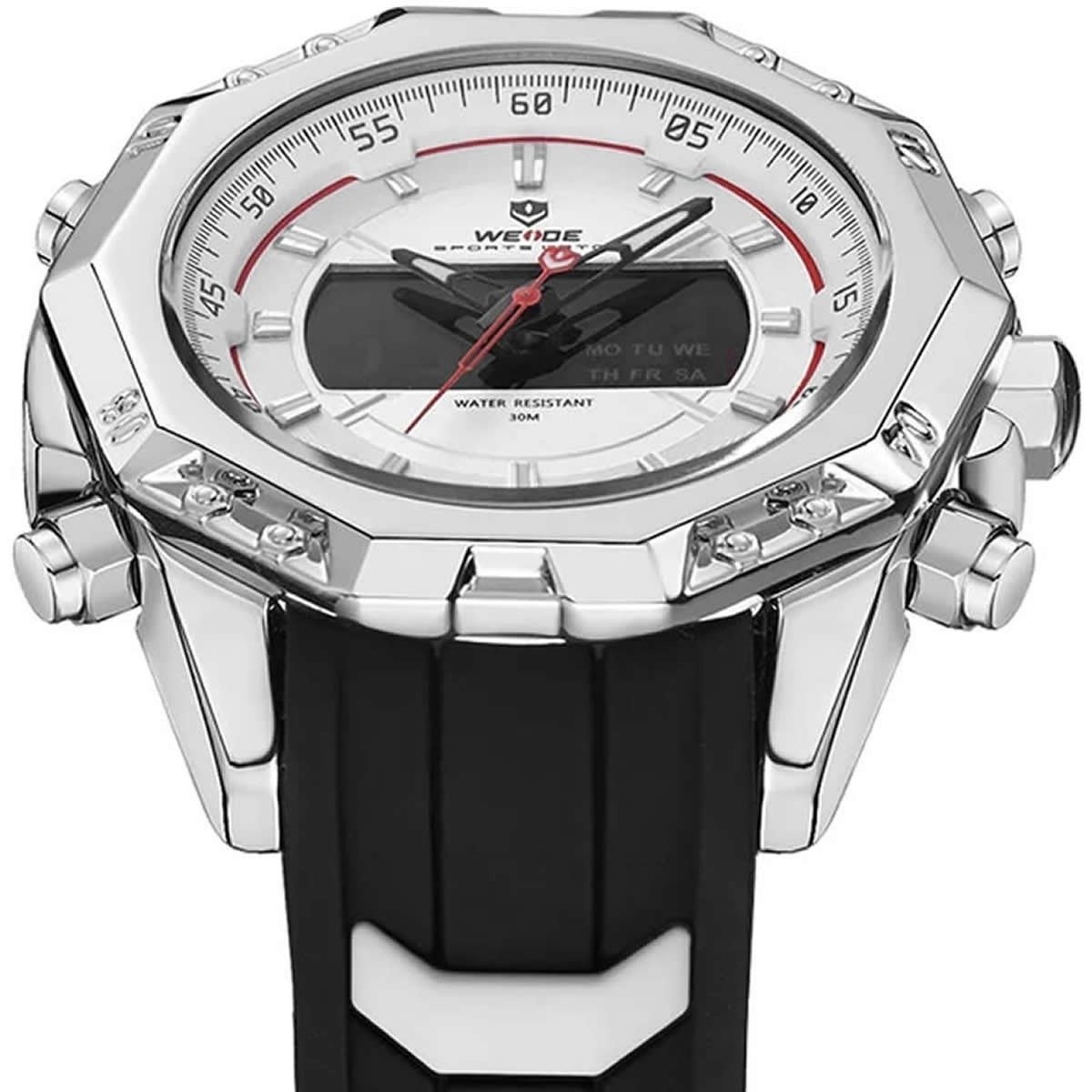 Relógio Masculino Weide AnaDigi WH-6406 - Prata, Preto e Branco Prata/Preto 6