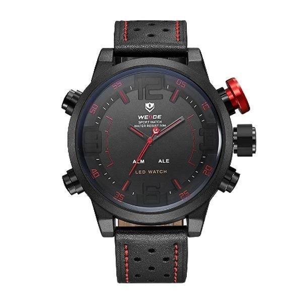 Relógio Masculino Weide AnaDigi WH-5210 - Preto e Vermelho