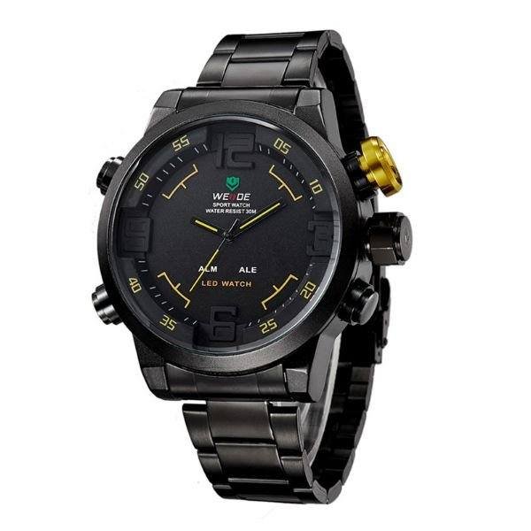 Relógio Masculino Weide AnaDigi WH-2309B - Preto e Amarelo Preto 2